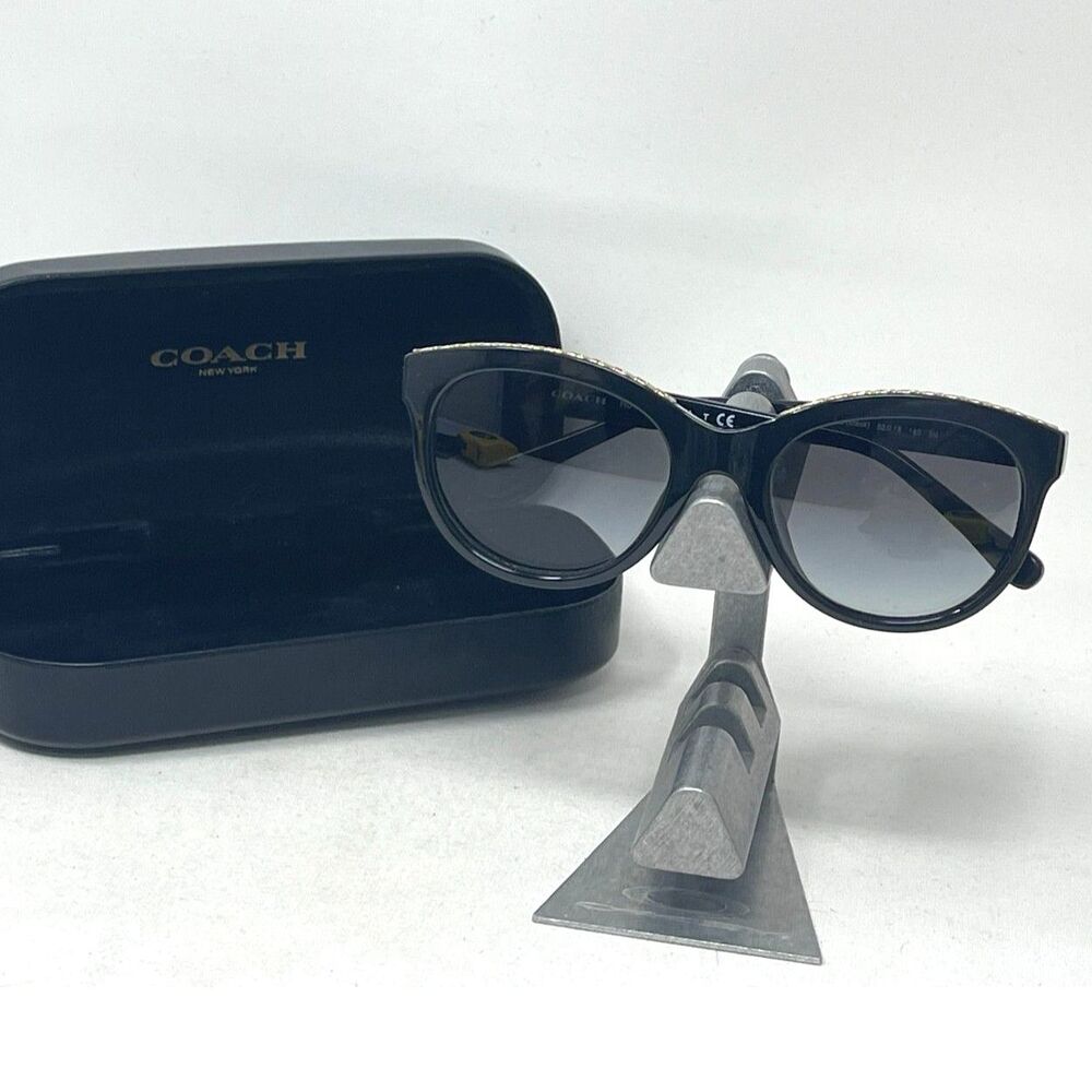 Coach Sunglasses Women's HC8297U Black Frame - Grey Gradient Lens 52-19-140mm